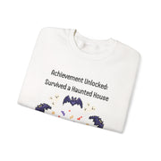 'Achievement Unlocked: Survived A Haunted House' Unisex Crewneck Sweatshirt