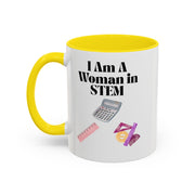 'I Am A Woman In STEM' Accent Coffee Mug