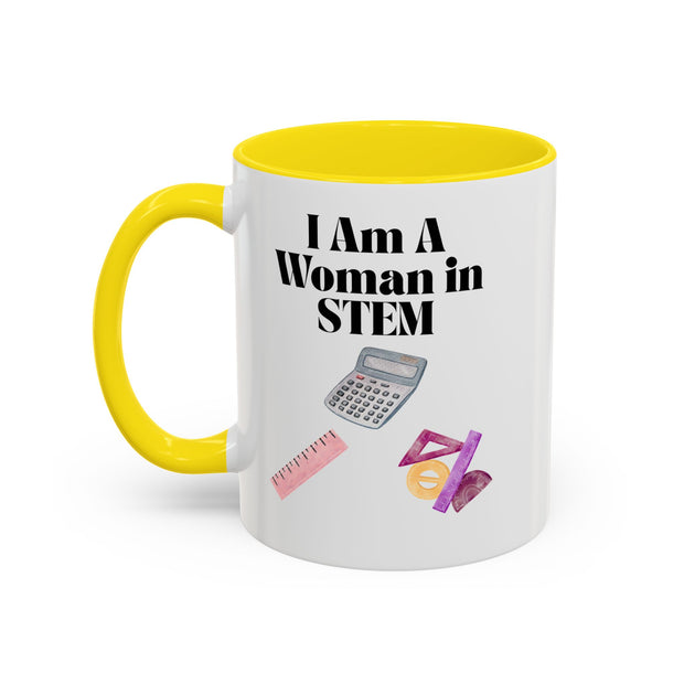 'I Am A Woman In STEM' Accent Coffee Mug