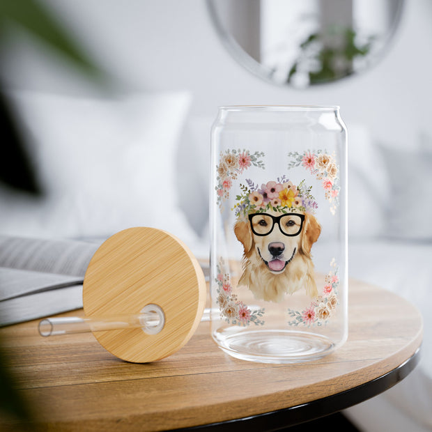 Geeky Goddess Golden Retriever Sipper Glass