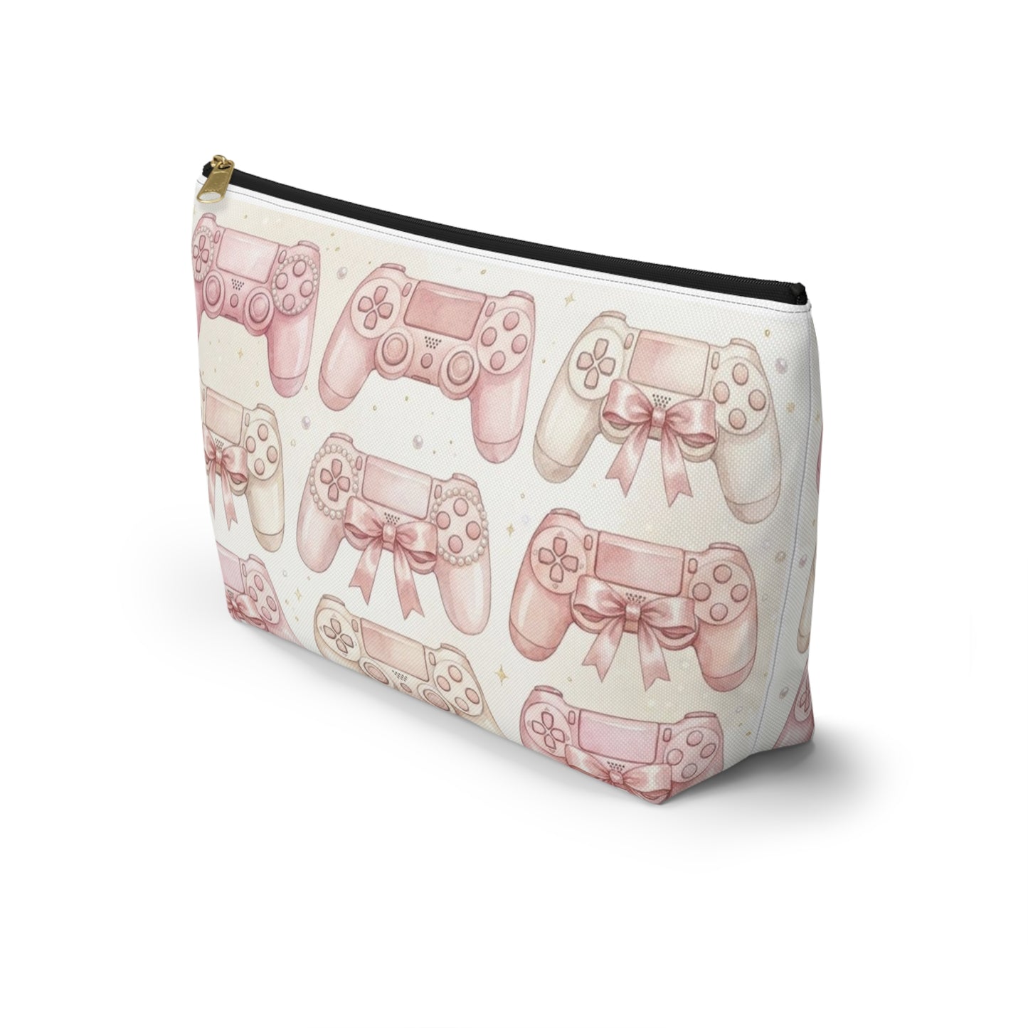 Pink Game Controller Pattern Accessory Pouch