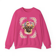 Geeky Goddess Pug Unisex Crewneck Sweatshirt