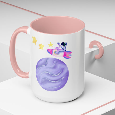 Astronaut Taking Off In Space Accent Coffee Mug