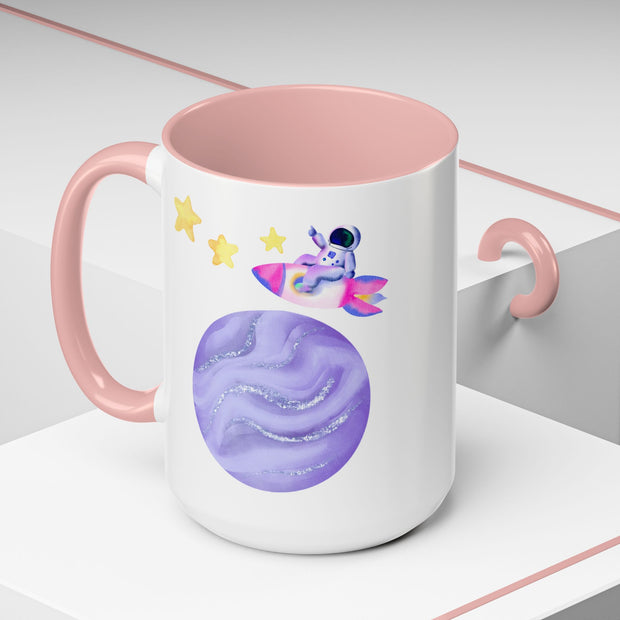 Astronaut Taking Off In Space Accent Coffee Mug