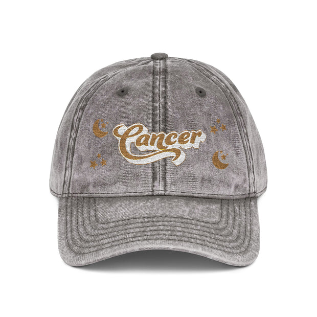 'Cancer' Vintage Embroidered Cap
