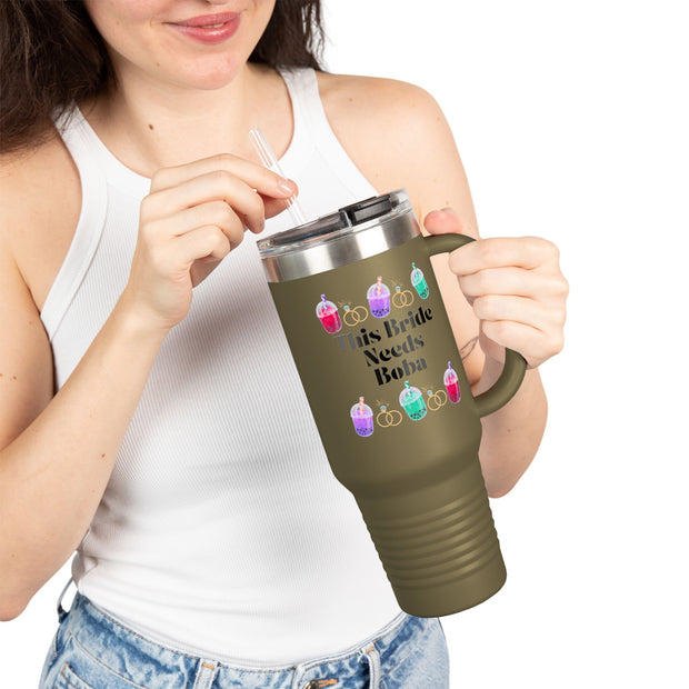 'This Bride Needs Boba' Insulated Travel Mug, 40oz