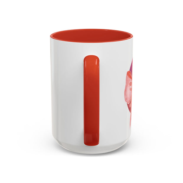 Pink/Yellow Planet Wrapped In A Bow Accent Coffee Mug