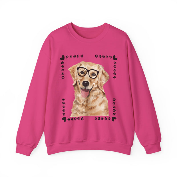 Geeky Good Golden Retriever Unisex Crewneck Sweatshirt