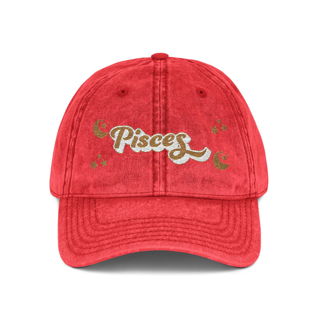 'Pisces' Vintage Embroidered Cap
