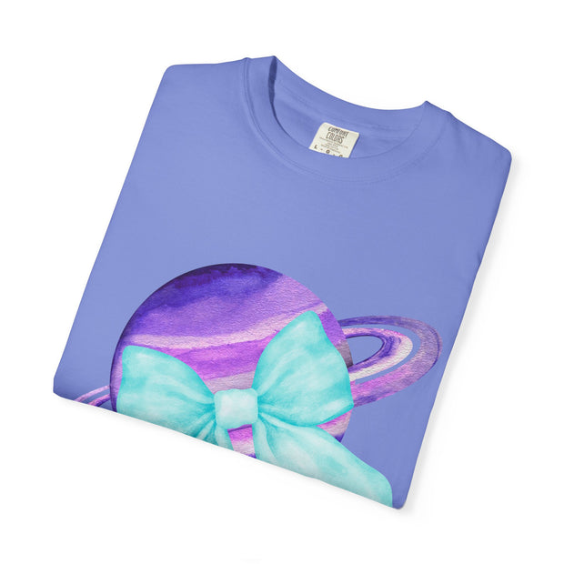 Purple Saturn Wrapped In Bow Unisex T-Shirt