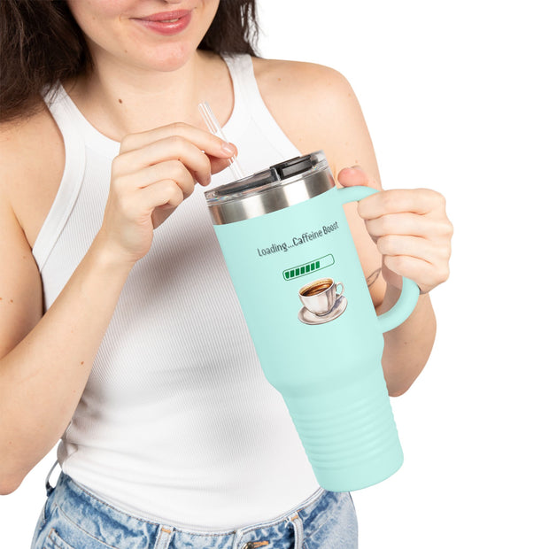 'Loading...Caffeine Boost' Insulated Travel Mug, 40oz