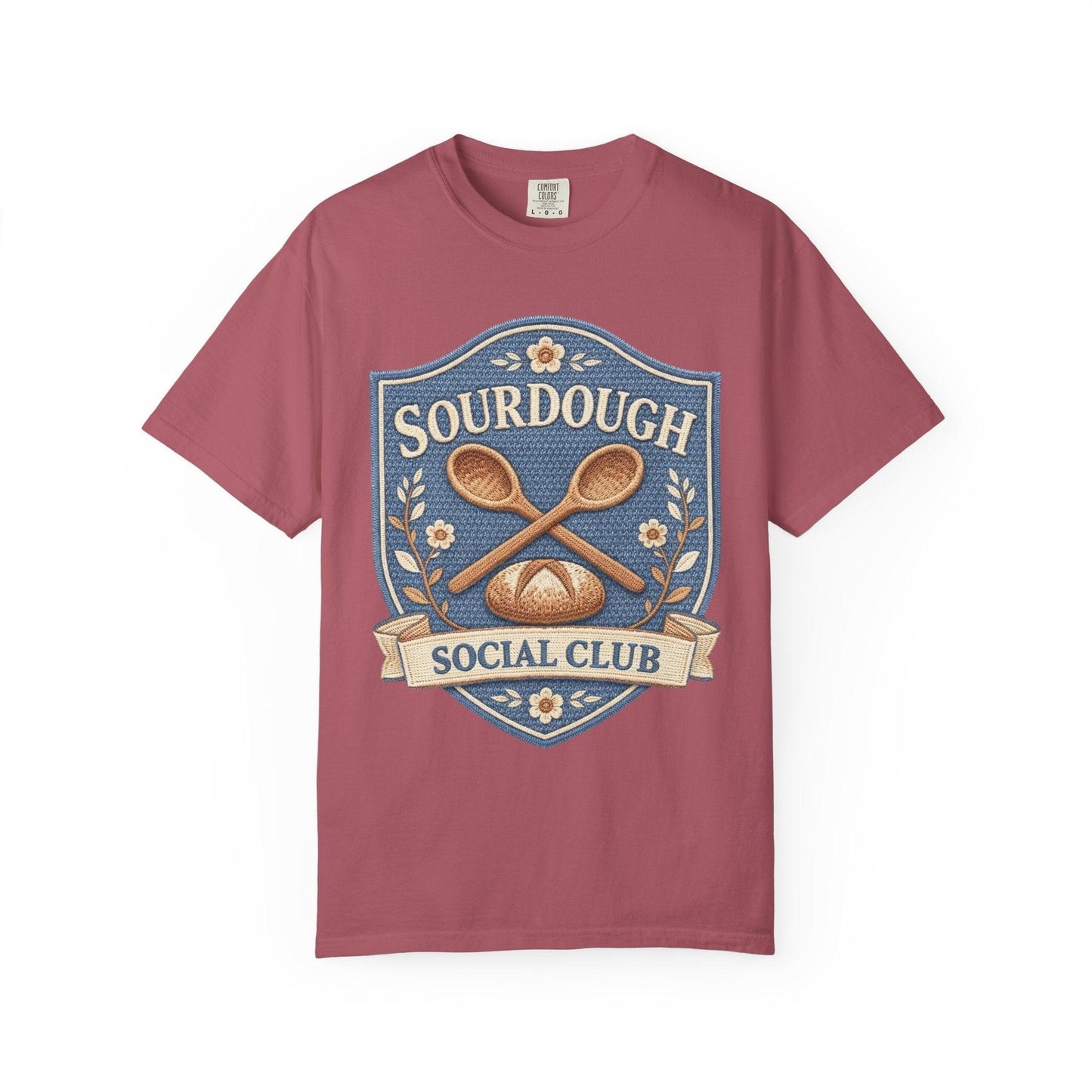 Sourdough Social Club T-shirt | Vintage Baking Badge, Bread Loaf & Spoons