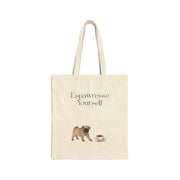 'Espawresso Yourself' Pug Cotton Canvas Tote Bag
