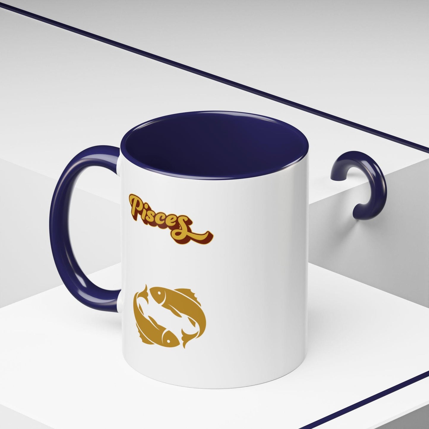'Pisces' Zodiac Accent Coffee Mug