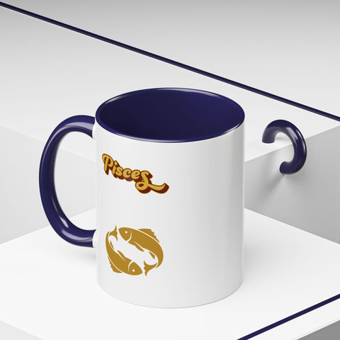 'Pisces' Zodiac Accent Coffee Mug
