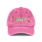 'Gemini' Vintage Wash Embroidered Cap