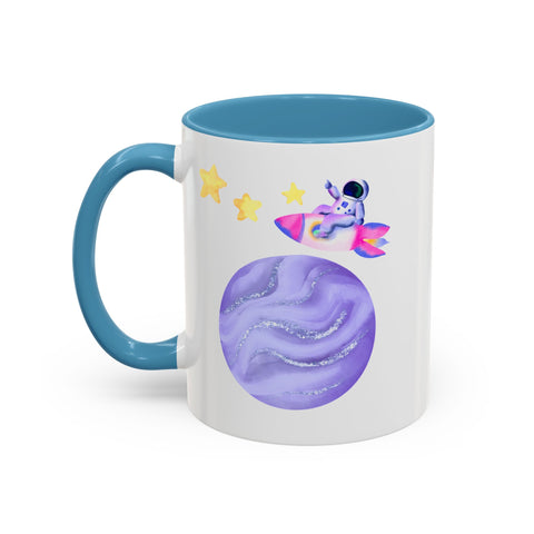 Astronaut Taking Off In Space Accent Coffee Mug