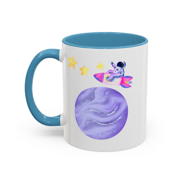 Astronaut Taking Off In Space Accent Coffee Mug