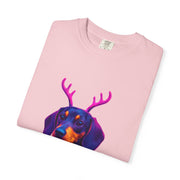 Dachshund in Reindeer Antlers T-Shirt | Christmas Sweater Lights Design
