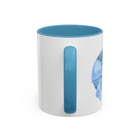 Blue/Green Planet Wrapped In A Bow Accent Coffee Mug