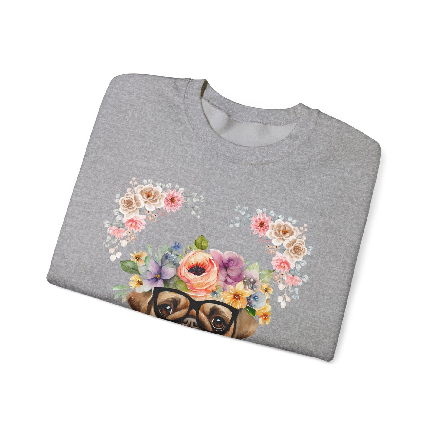 Geeky Goddess Pug Unisex Crewneck Sweatshirt