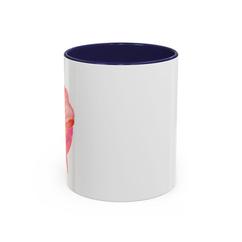 Pink/Yellow Planet Wrapped In A Bow Accent Coffee Mug