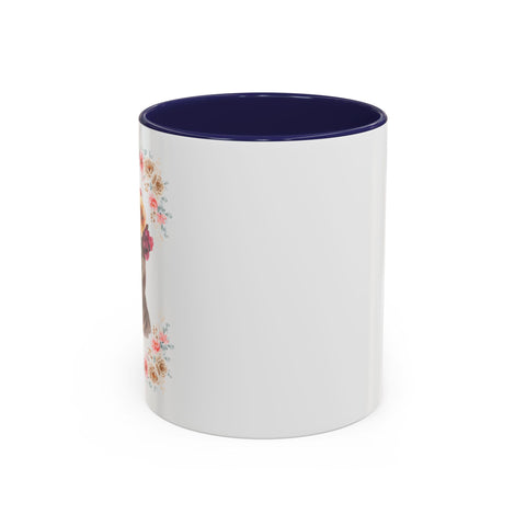 Geeky Goddess Dark Gray Cat Accent Coffee Mug