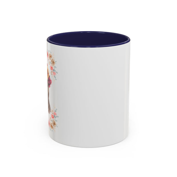 Geeky Goddess Dark Gray Cat Accent Coffee Mug