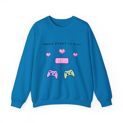 'Press Start to Slay' Unisex Crewneck Sweatshirt