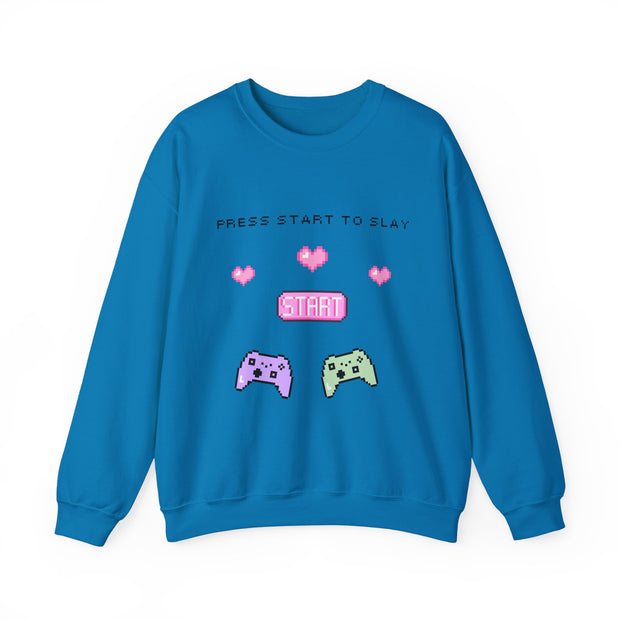 'Press Start to Slay' Unisex Crewneck Sweatshirt