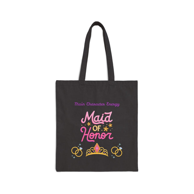 'Main Character Energy: Maid of Honor' Cotton Canvas Tote Bag