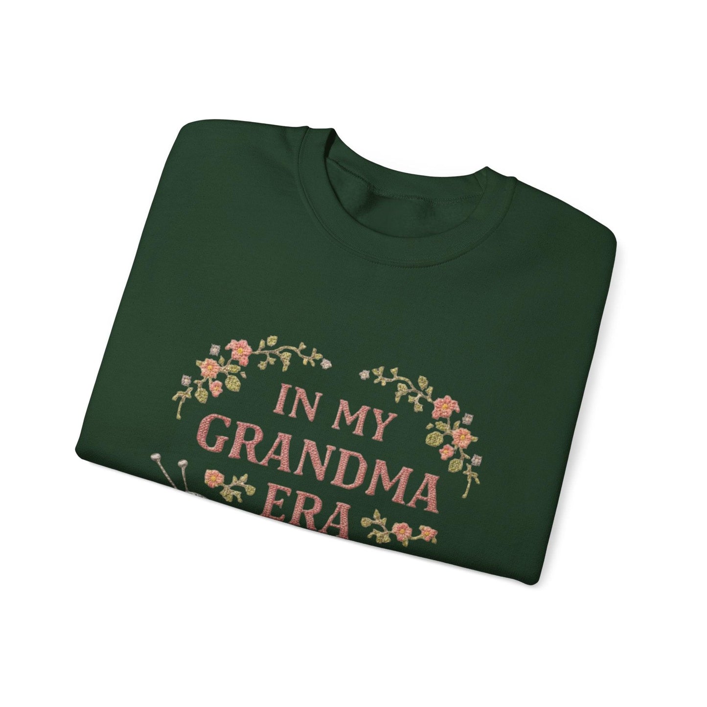 In My Grandma Era knitting balls and glasses Sweatshirt | Cozy vintage floral design