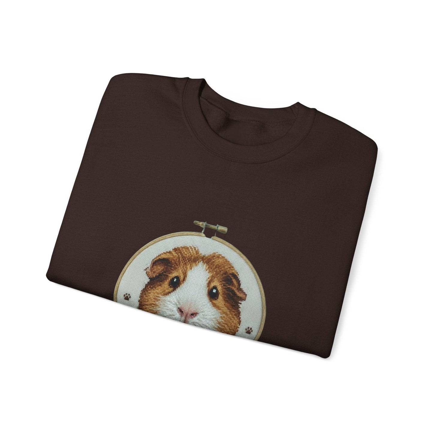 Guinea Pig Portrait Crewneck Sweatshirt | Embroidery Hoop Style