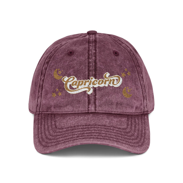'Capricorn' Vintage Embroidered Cap
