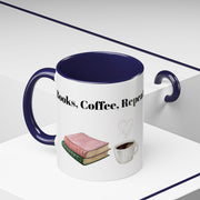 'Books, Coffee, Repeat' Accent Coffee Mug