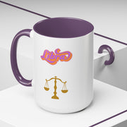 'Libra' Zodiac Accent Coffee Mug