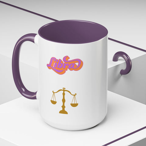 'Libra' Zodiac Accent Coffee Mug