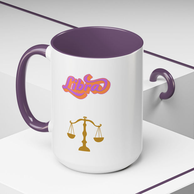 'Libra' Zodiac Accent Coffee Mug