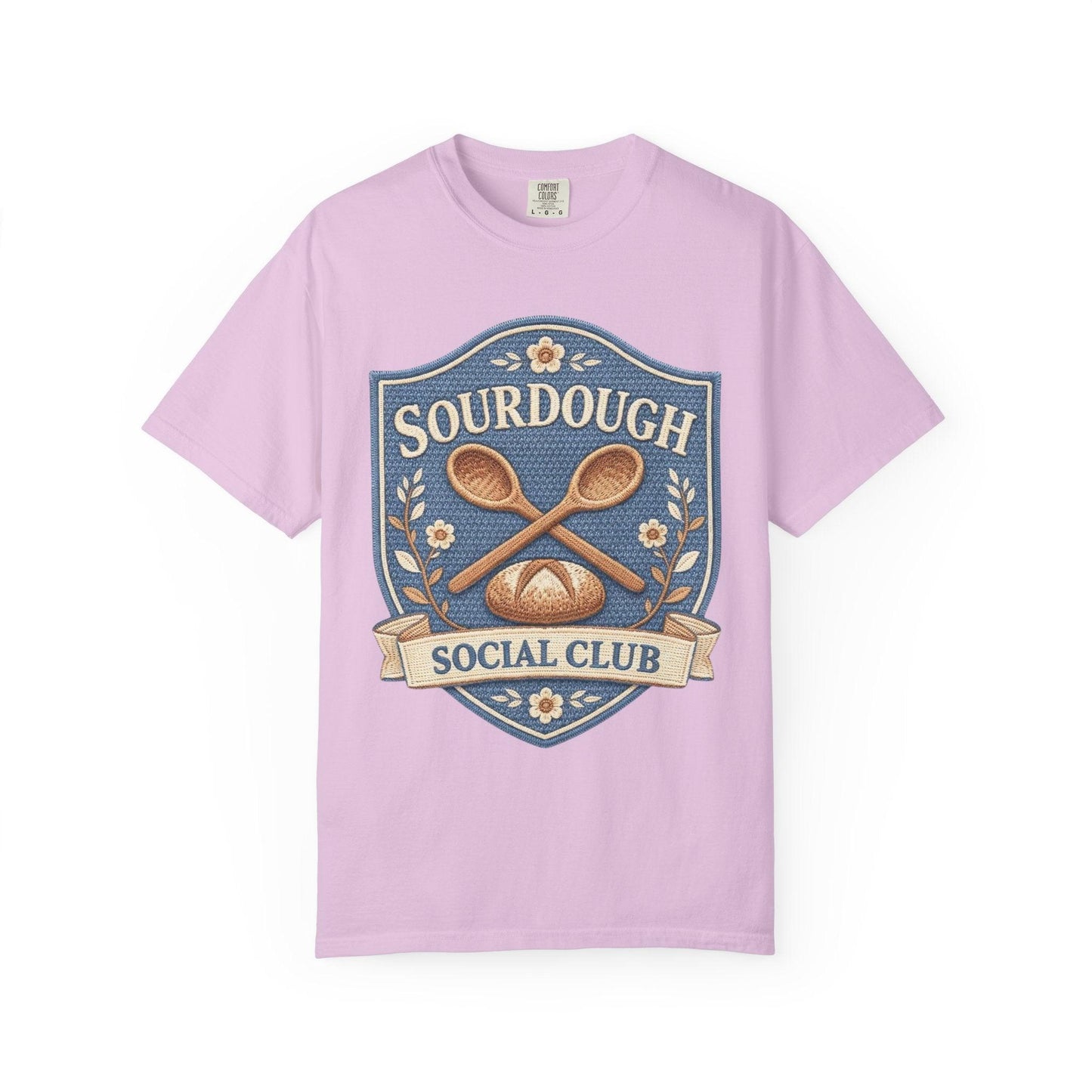 Sourdough Social Club T-shirt | Vintage Baking Badge, Bread Loaf & Spoons