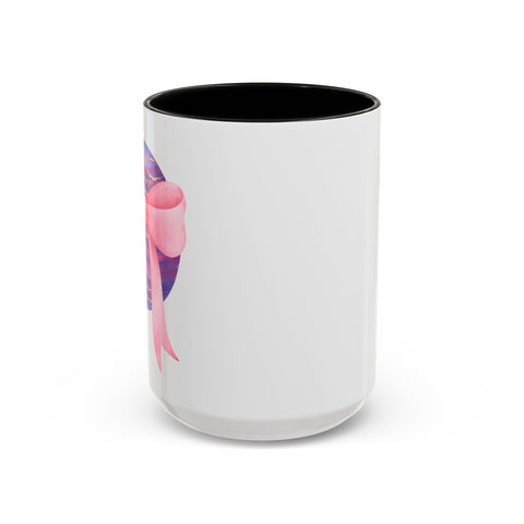 Pink/Purple Planet Wrapped In A Bow Accent Coffee Mug