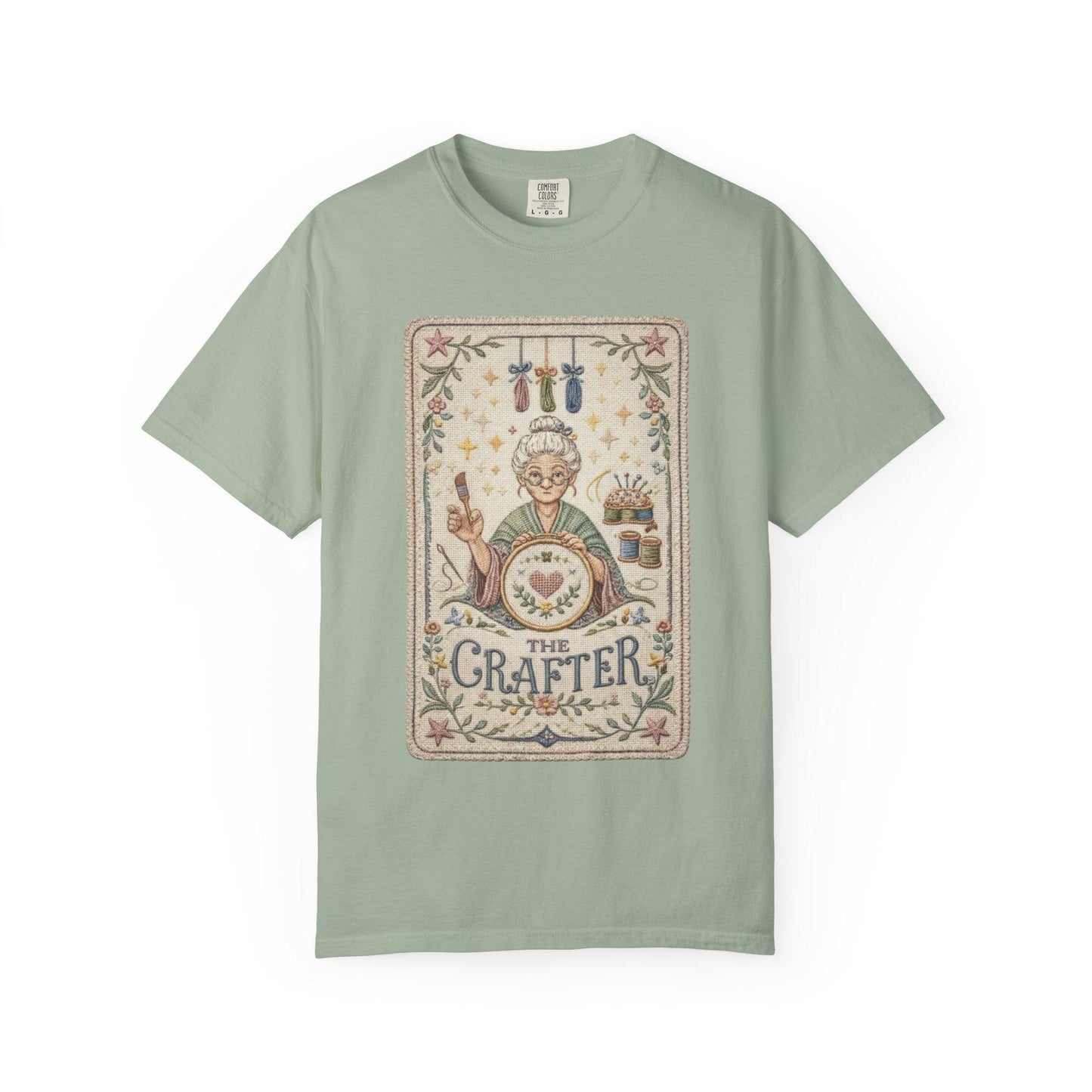 The Crafter Illustration T-Shirt | Vintage Crafting Design, Sewing Embroidery