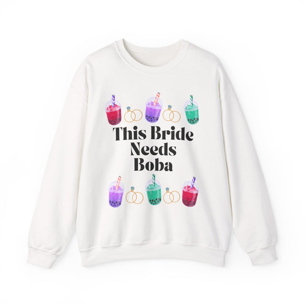 'This Bride Needs Boba' Unisex Crewneck Sweatshirt
