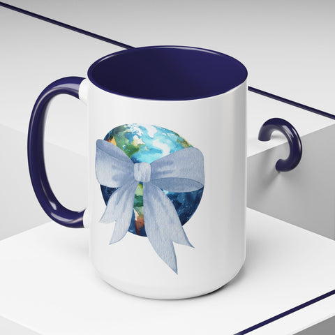 Earth Wrapped In A Bow Accent Coffee Mug