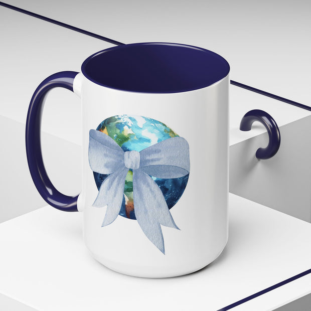 Earth Wrapped In A Bow Accent Coffee Mug