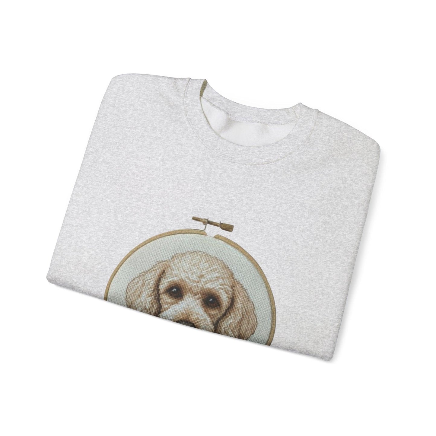 Vintage Embroidery Poodle Portrait sweatshirt | Dog Hoop Art