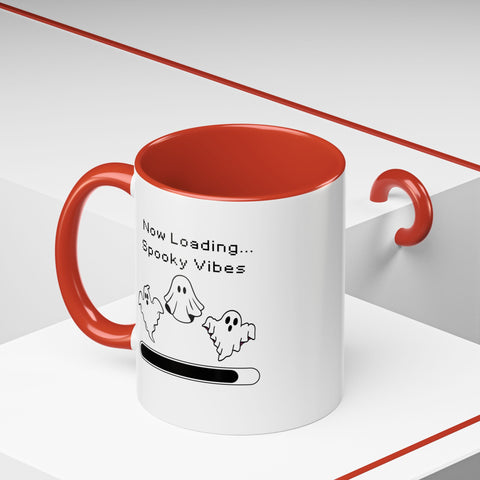 'Now Loading...Spooky Vibes' Accent Coffee Mug
