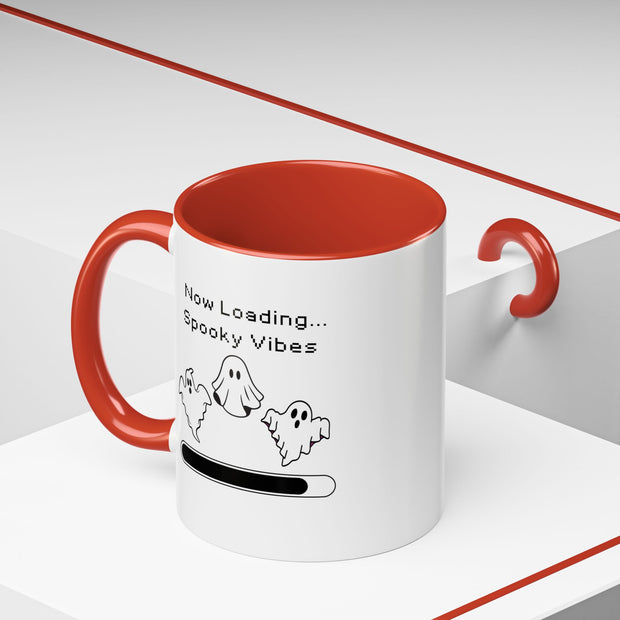 'Now Loading...Spooky Vibes' Accent Coffee Mug