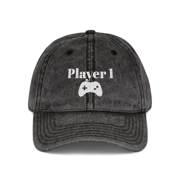 'Player 1' Vintage Embroidered Cap