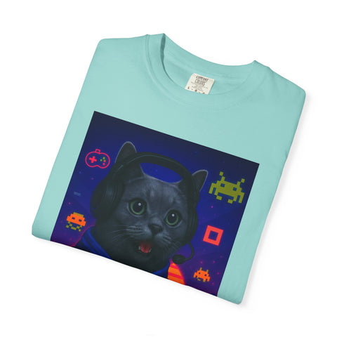 Game On Dark Gray Cat T-shirt
