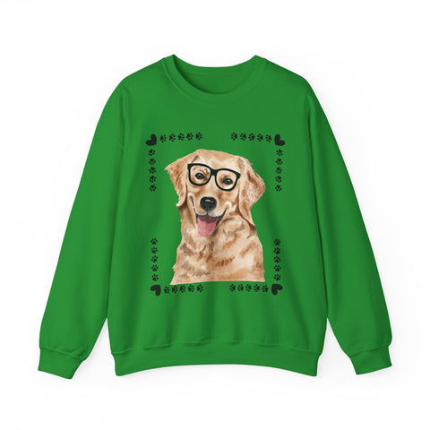 Geeky Good Golden Retriever Unisex Crewneck Sweatshirt